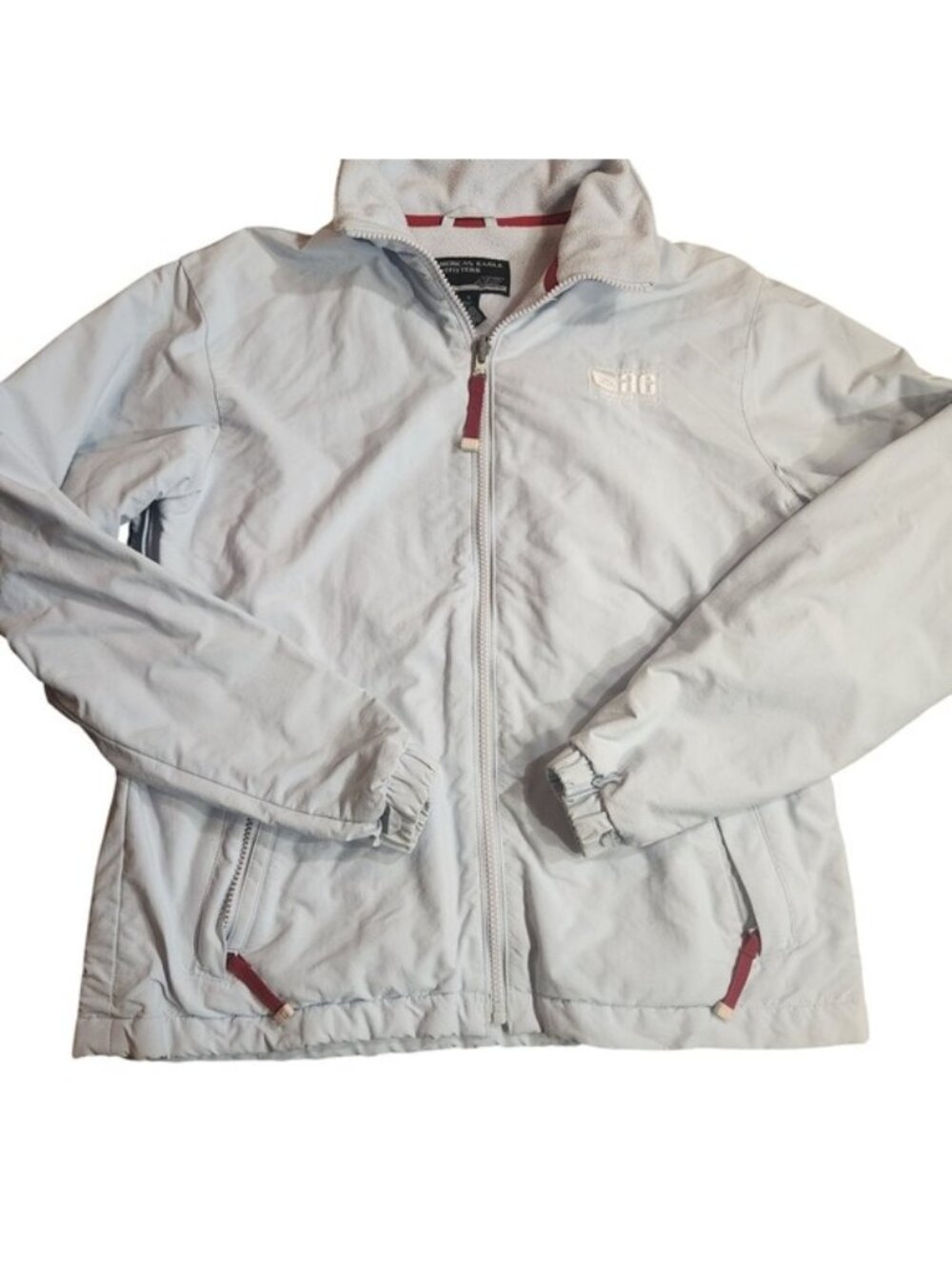 Y2k American Eagle Outfitters Performance Full Zip Fleece Lined Jacket Ice S
